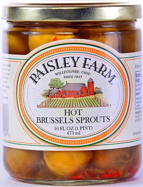 Paisley Farm Hot Brussels Sprouts, 16 Ounce -- 12 per case