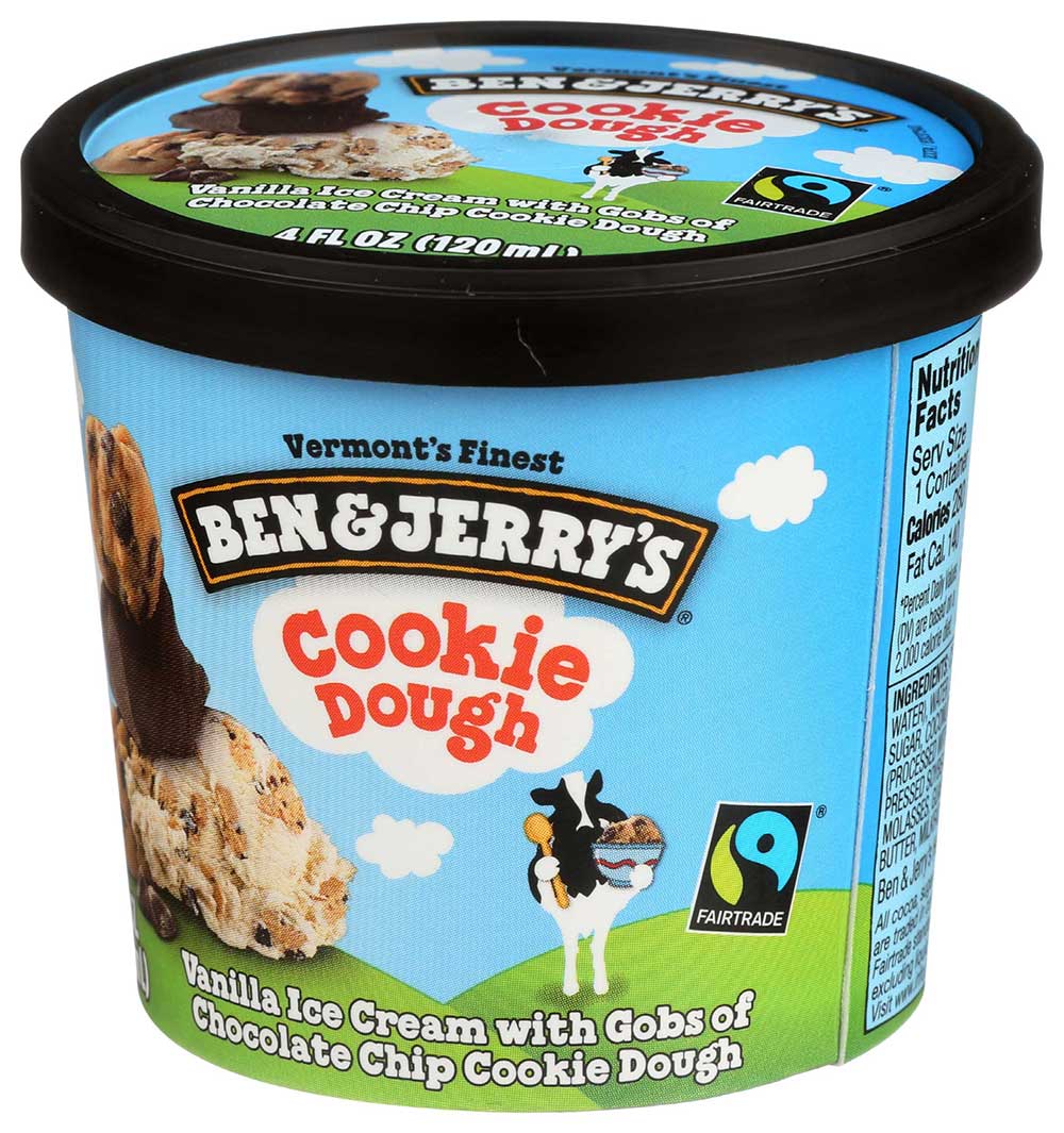 Ben and Jerrys Cookie Dough Ice Cream Cup Case FoodServiceDirect