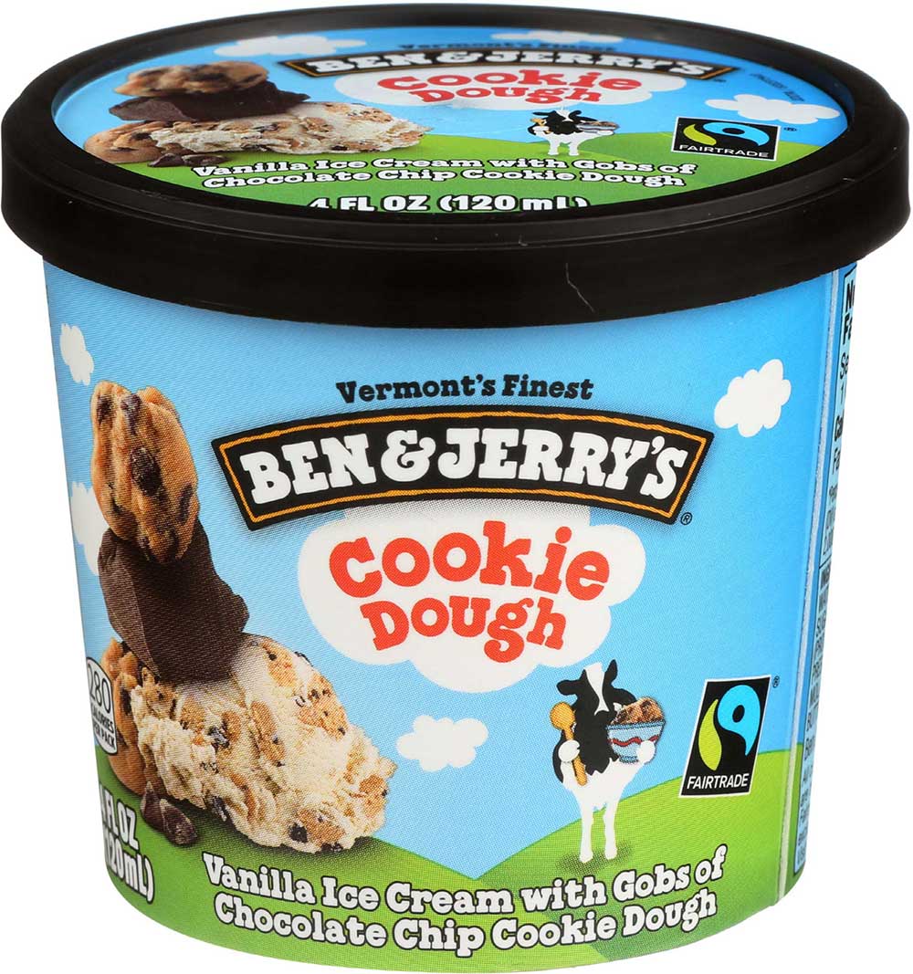 Ben and Jerrys Cookie Dough Ice Cream Cup, 3.6 Fluid Ounce -- 12