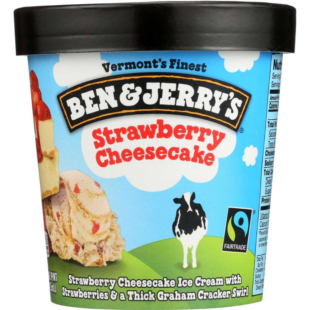 Ben And Jerry's Strawberry Cheesecake Ice Cream, 1 Pint -- 8 Per Case