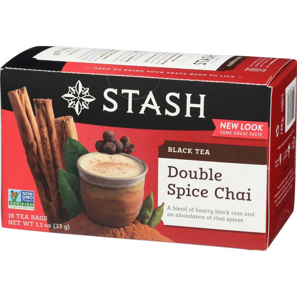 Stash Double Spice Chai Black Tea, 18 Tea Bags Count -- 6 Per Case