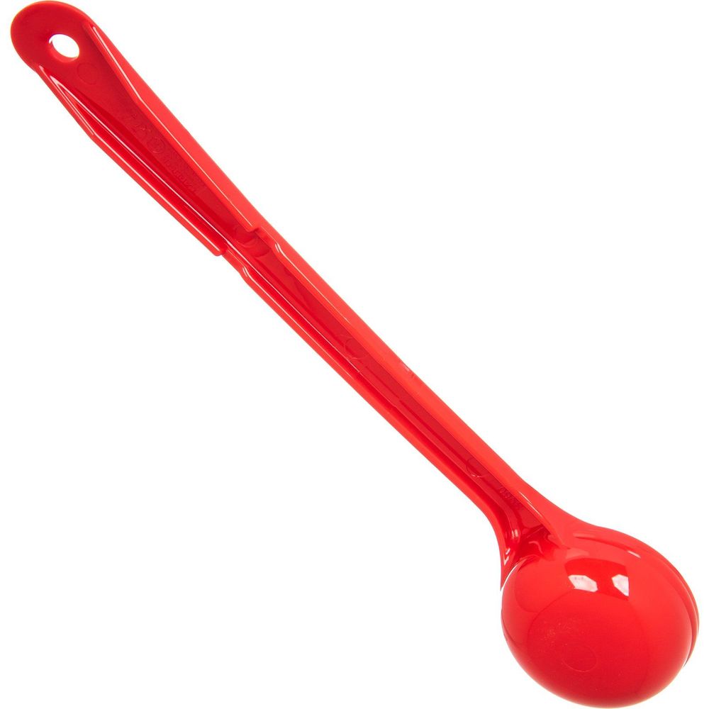 Carlisle 396005 Measure Miser Acetal Red Solid Long Handle Portion Spoon, 2 Ounce Capacity