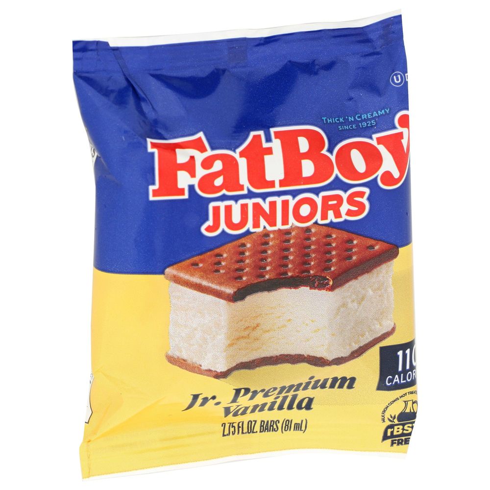Fat Boy Jr Premium Vanilla Ice Cream Sandwich, 25 Ounce -- 8 Per Case
