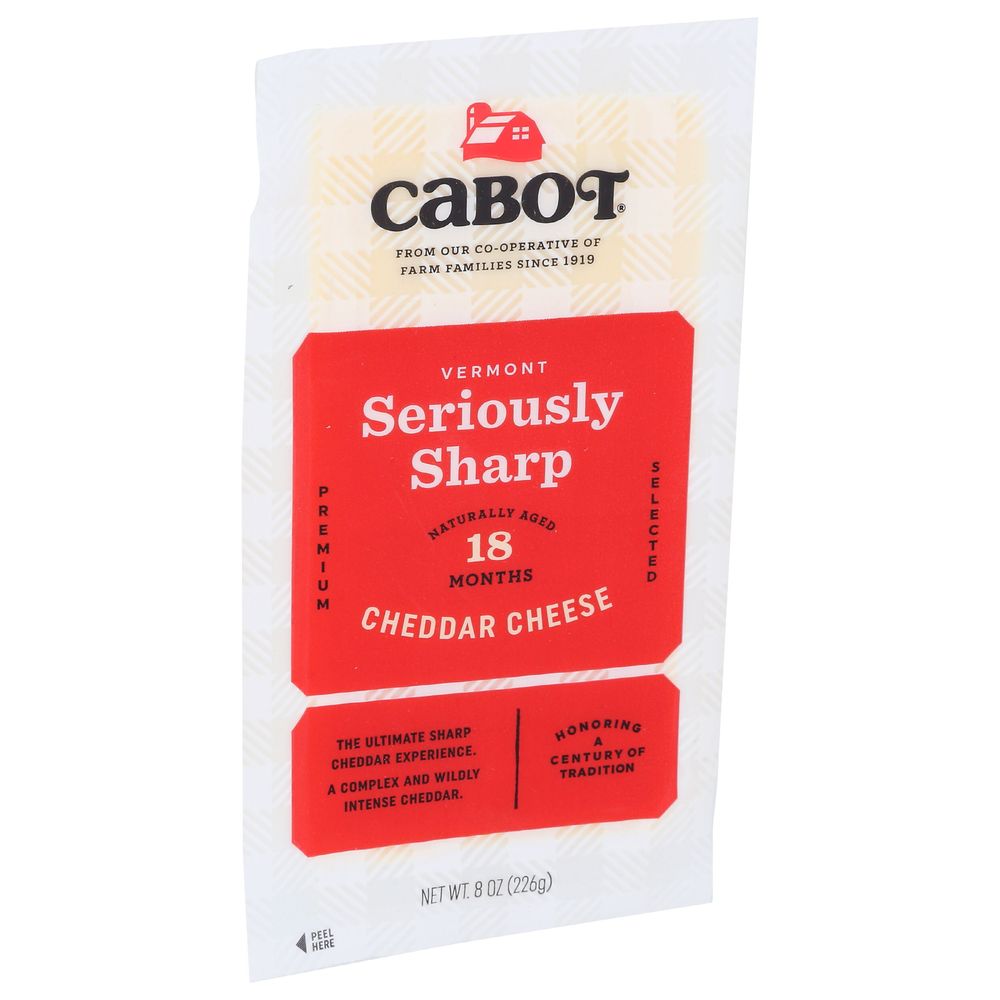 Cabot Seriously Sharp White Cheddar Cheese Bar, 8 Ounce -- 12 Per Case