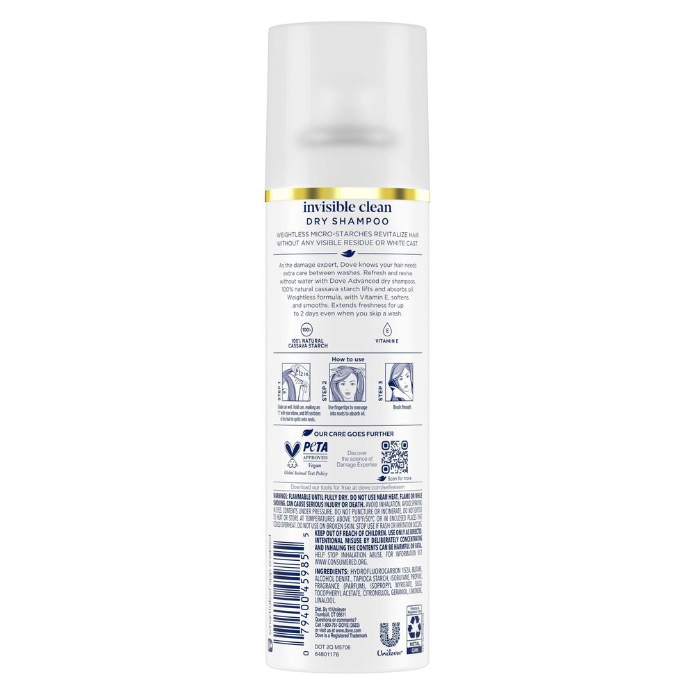 Dove Invisible And Fresh Advanced Dry Shampoo, 5 Fluid Ounce -- 12 Per Case
