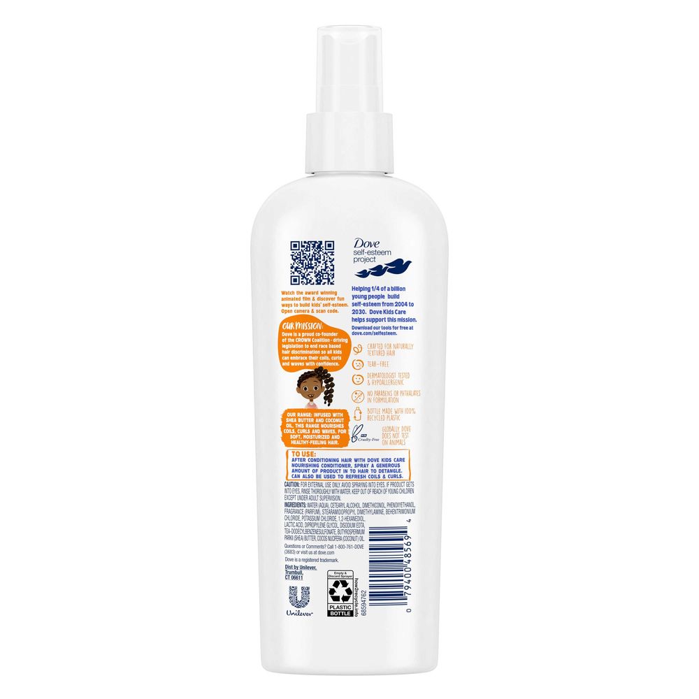 Dove Kids Care Hair Love Shea Butter And Coconut Oil 2-in-1 Detangler And Refresher Spray, 8 Fluid Ounce -- 6 Per Case