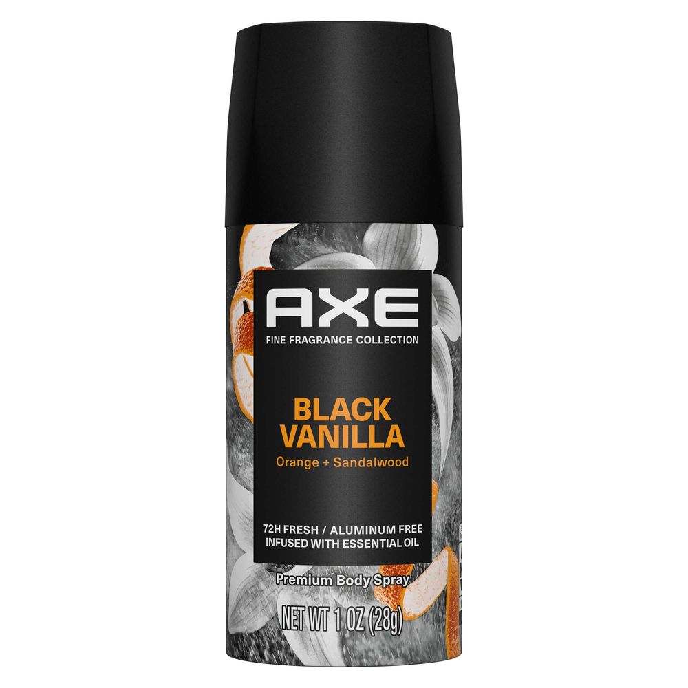 Axe Fine Fragrance Collection Black Vanilla With Orange Plus Sandalwood Premium Body Spray, 1 Ounce -- 32 Per Case