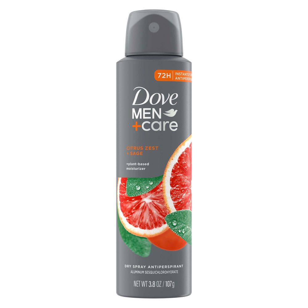 Dove Men+care Citrus Zest Plus Sage Antiperspirant Dry Spray, 3.8 Ounce -- 12 Per Case
