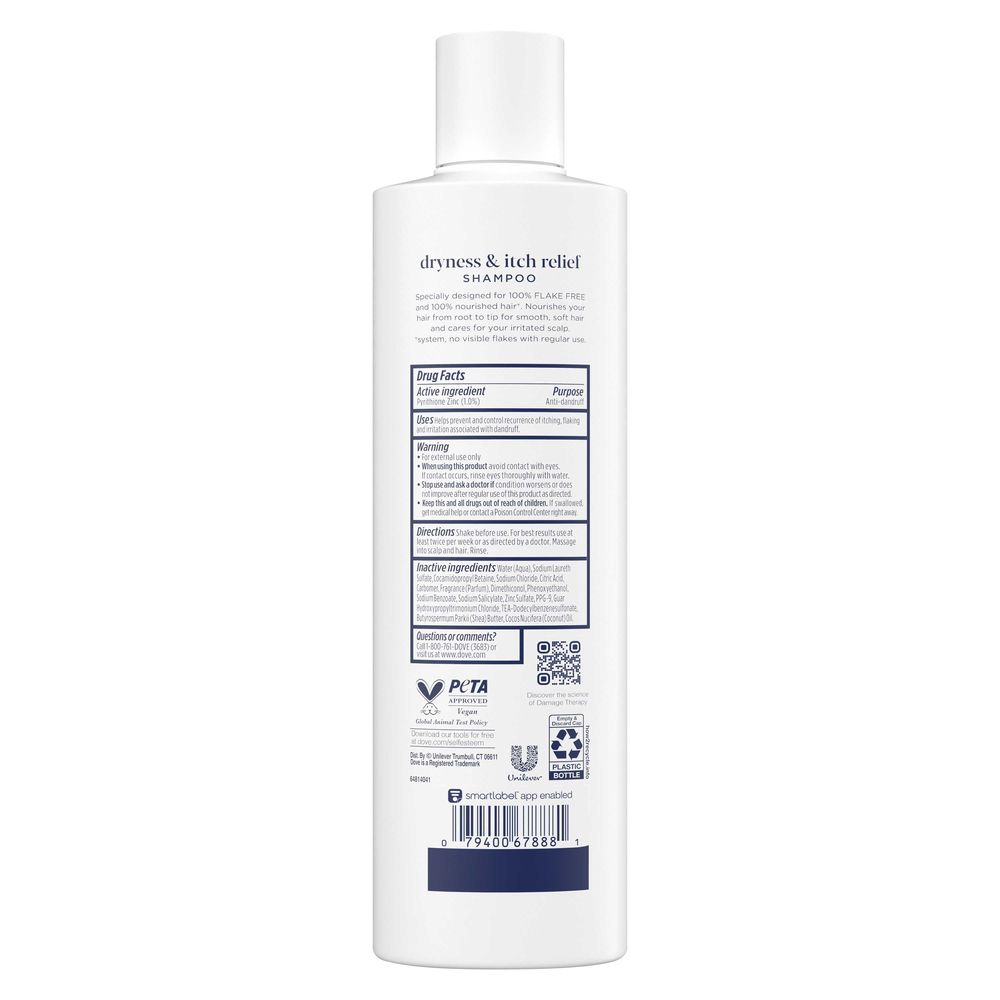 Dove Dryness Plus Itch Damage Therapy Derma Shampoo, 12 Fluid Ounce -- 6 Per Case