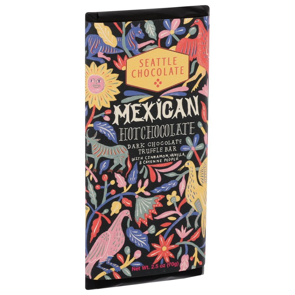 Seattle Chocolate Mexican Hot Chocolate Dark Chocolate Truffle Bar, 2.5 Ounce -- 12 Per Case