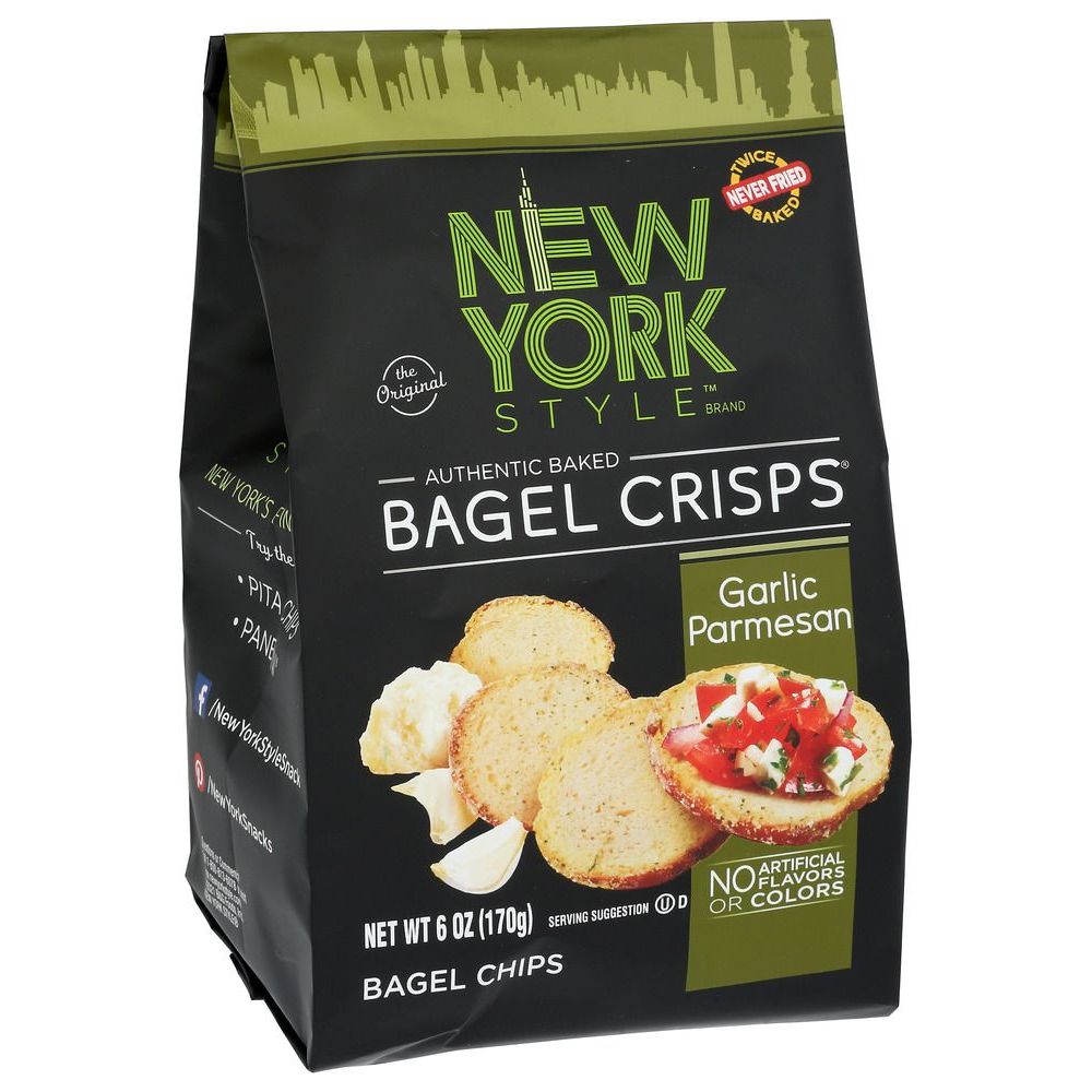 New York Style Garlic Parmesan Bagel Crisps, 6 Ounce -- 6 Per Case