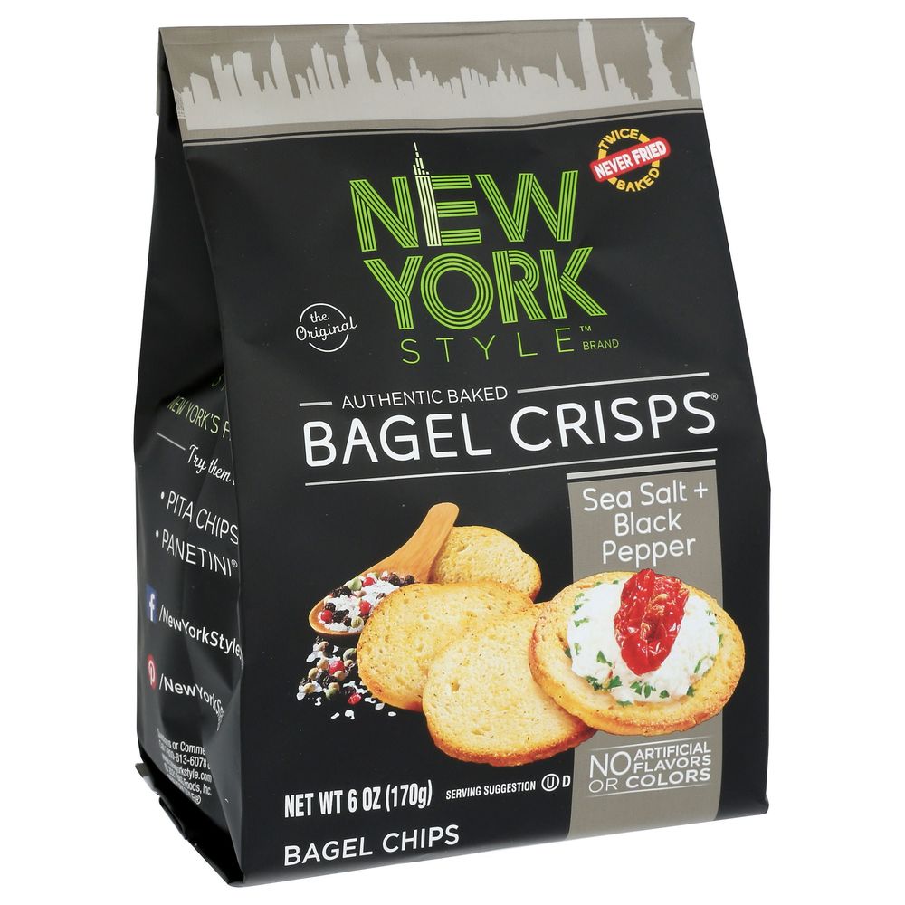 New York Style Sea Salt And Cracked Pepper Bagel Crisps, 6 Ounce -- 6 Per Case