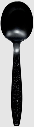 Empress Extra Heavy Weight Polystyrene Black Soupspoon -- 1000 per case
