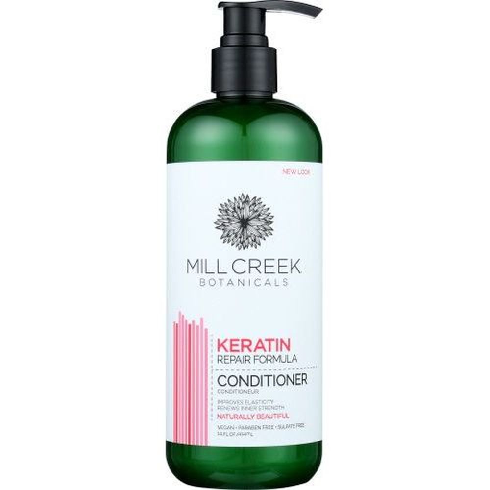 Mill Creek Botanicals Acondicionador Con Fórmula Reparadora De Queratina, 14 Onzas -- 3 Por Caja
