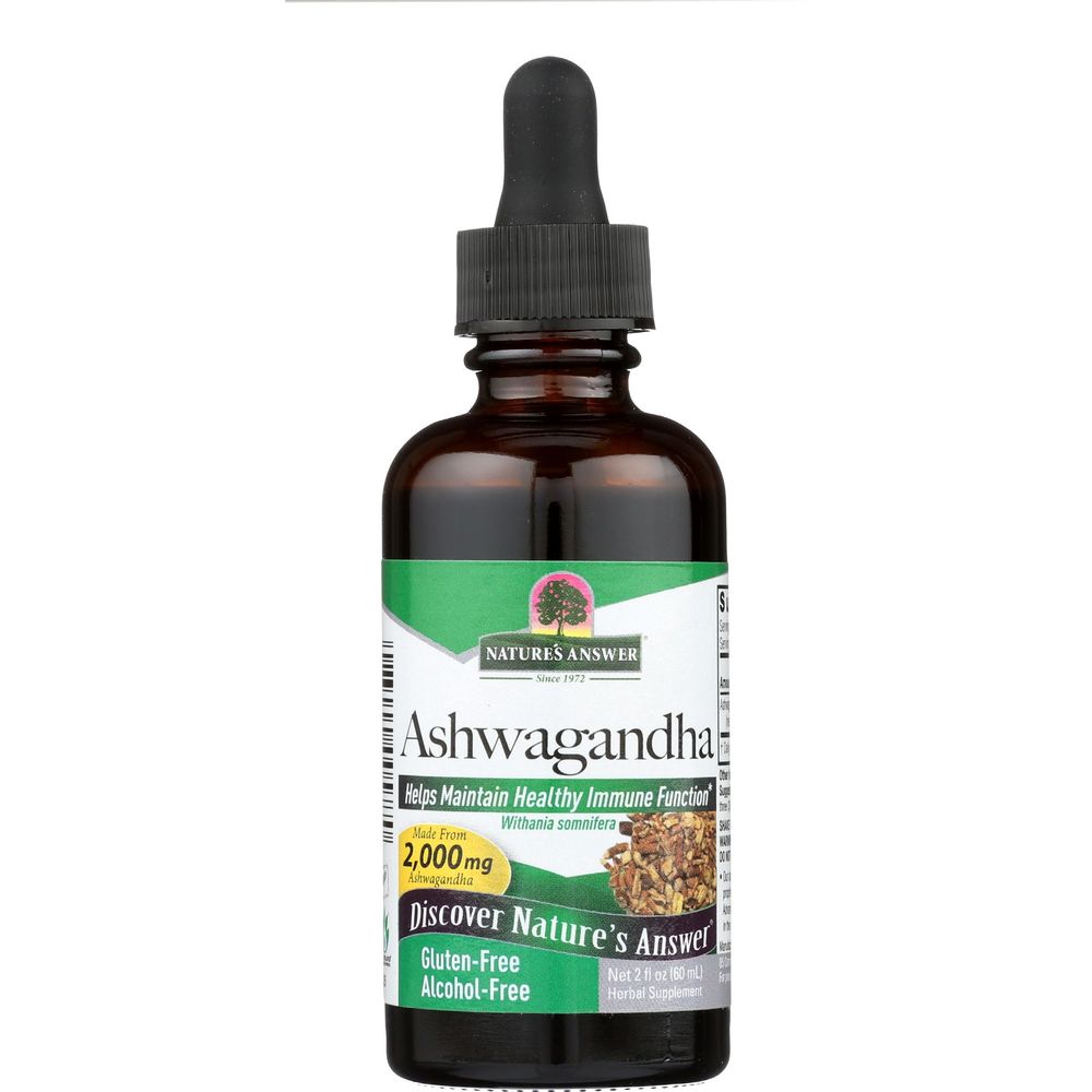 Natures Answer Alcohol Free Ashwaganda Root Liquid Extract, 2 Ounce