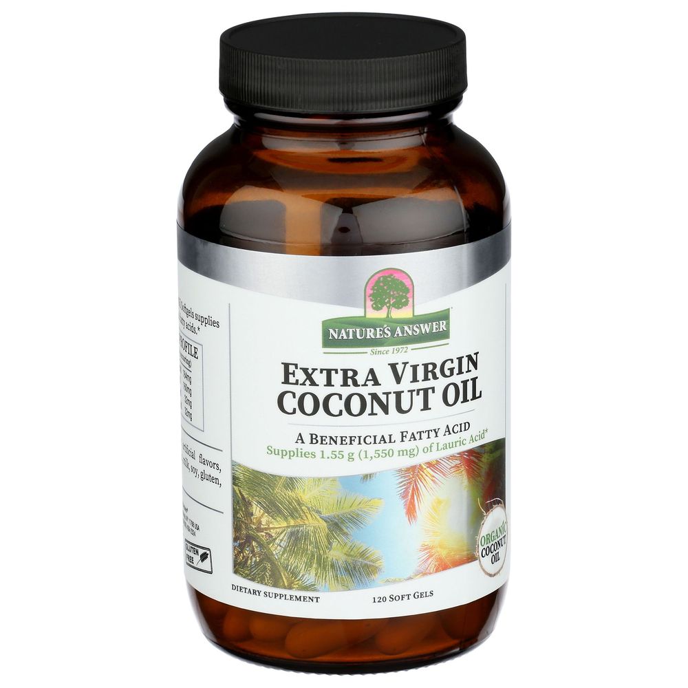 Natures Answer 1000mg Extra Virgin Coconut Oil Soft Gel, 120 Count