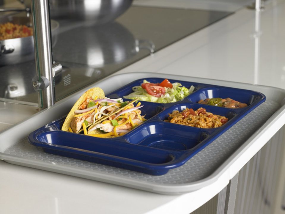 Vollrath 10 X 14 Left Hand Polypropylene Blueberry School Tray, 24 Count