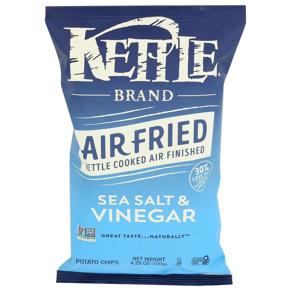 Kettle Sea Salt and Vinegar Air Fried Potato Chips, 4.25 Ounce -- 15 per case