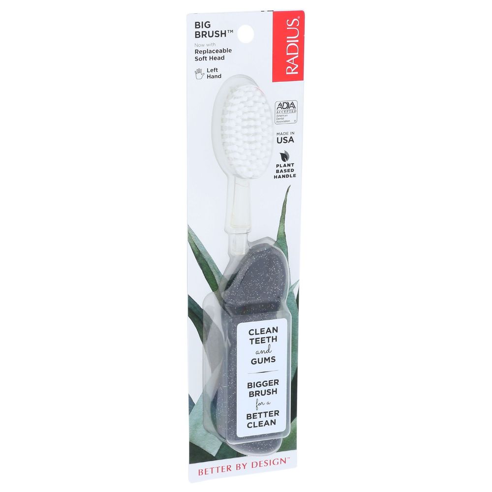 Radius Big Brush Soft Bristle Left Hand Toothbrush -- 6 Per Case