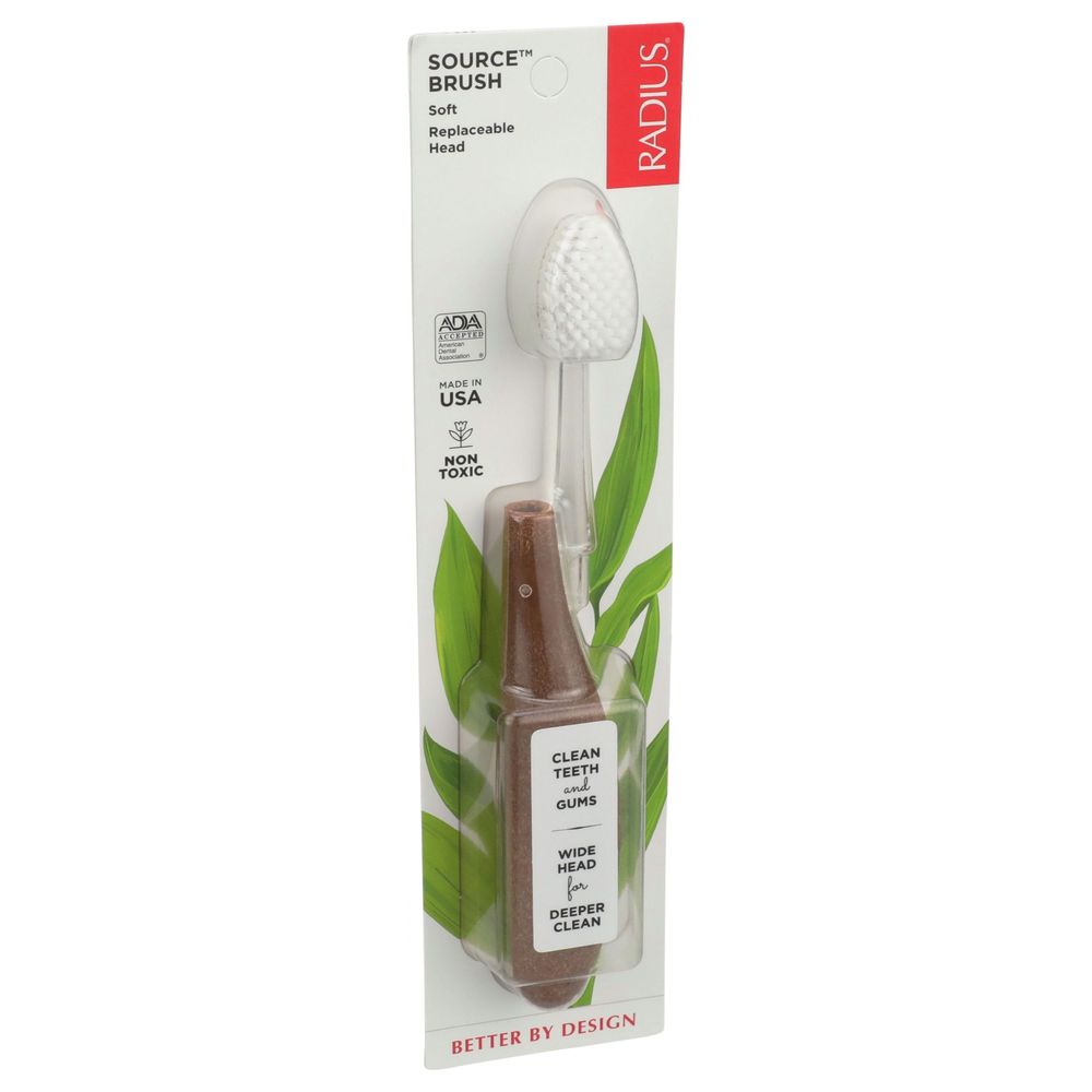 Radius Source Soft Replaceable Head Toothbrush -- 6 Per Case