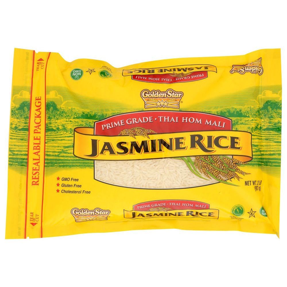Golden Star Prime Grade Thai Hom Mali Jasmine Rice, 2 Pound -- 12 Per Case
