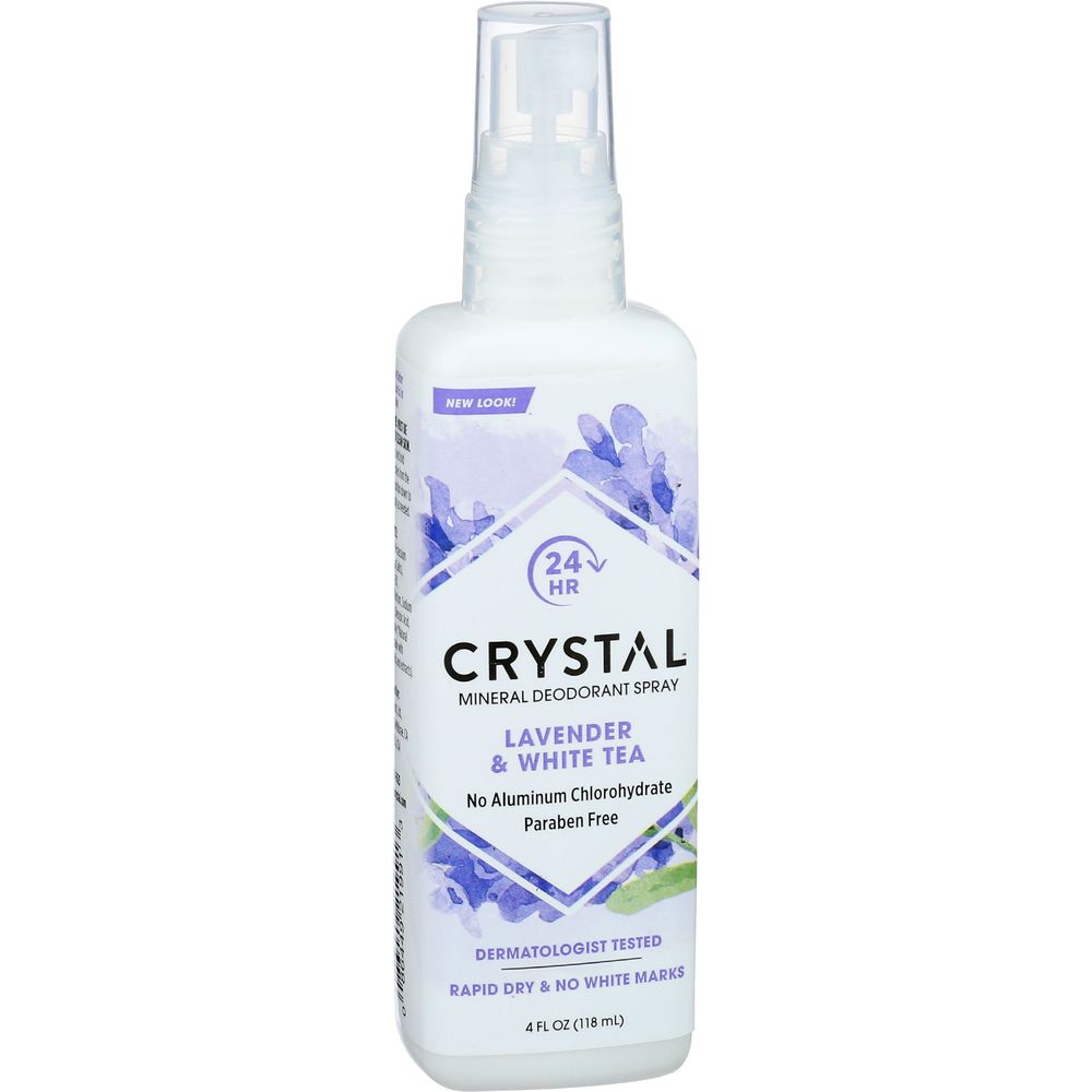 Crystal Body Deodorant Lavender And White Tea Mineral Deodorant Spray, 4 Ounce