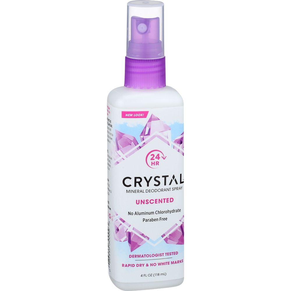 Crystal Body Deodorant Unscented Mineral Deodorant Spray, 4 Ounce -- 3 Per Case