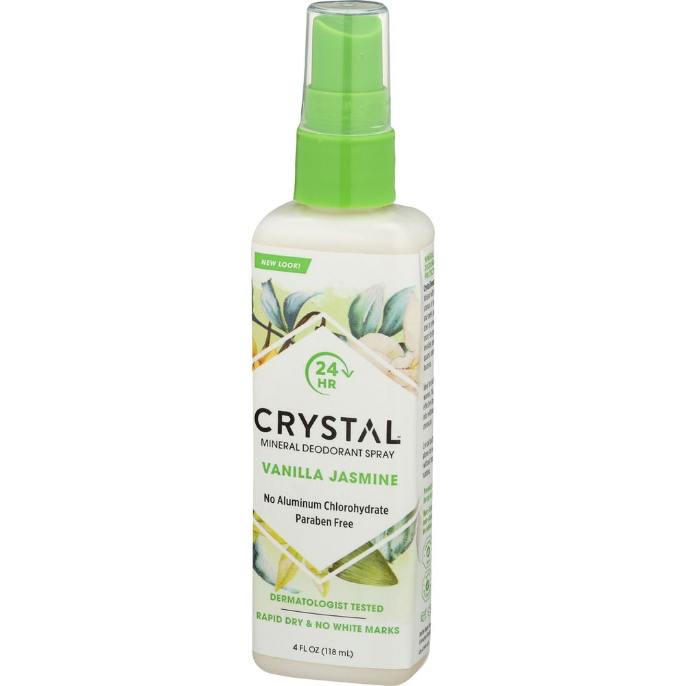 Crystal Body Deodorant Vanilla And Jasmine Mineral Deodorant Spray, 4 Ounce -- 3 Per Case