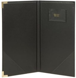 American Metalcraft Securit Portacuenta Clásico Cosido Negro Con Acabado De Imitación De Cuero, 5 X 9 Pulgadas -- 10 Por Caja