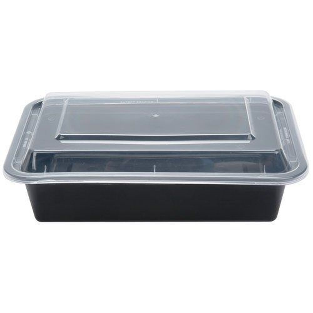 Tripak Black Base Clear Lid Microwaveable Container, Combo Pack, 8 X 6 X 2 Inch -- 150 Per Case