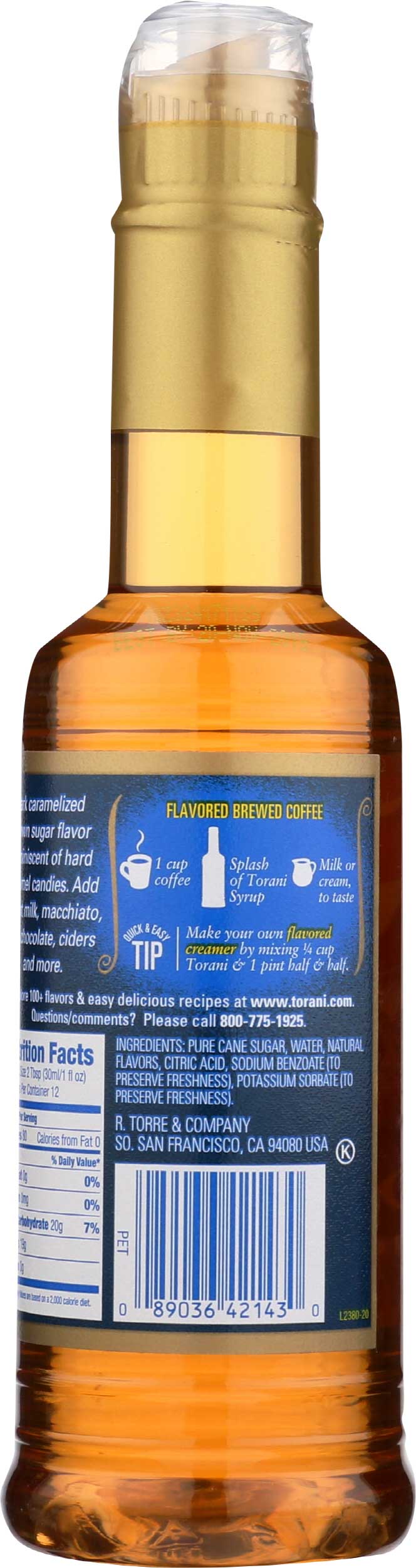 Torani Classic Caramel Syrup, 12.7 Fluid Ounce -- 4 Per Case