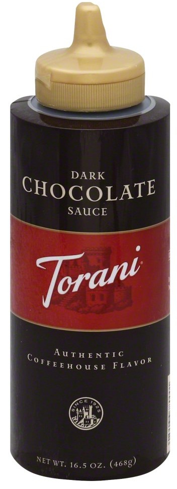 Torani Dark Chocolate Sauce, 16.5 Ounce Squeeze Bottle -- 4 Per Case