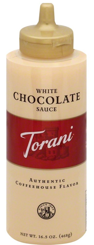 Torani White Chocolate Sauce, 16.5 Ounce Squeeze Bottle -- 4 Per Case