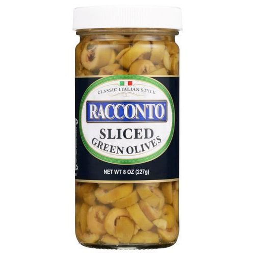 Racconto Sliced Green Olives, 8 Ounce -- 12 per case