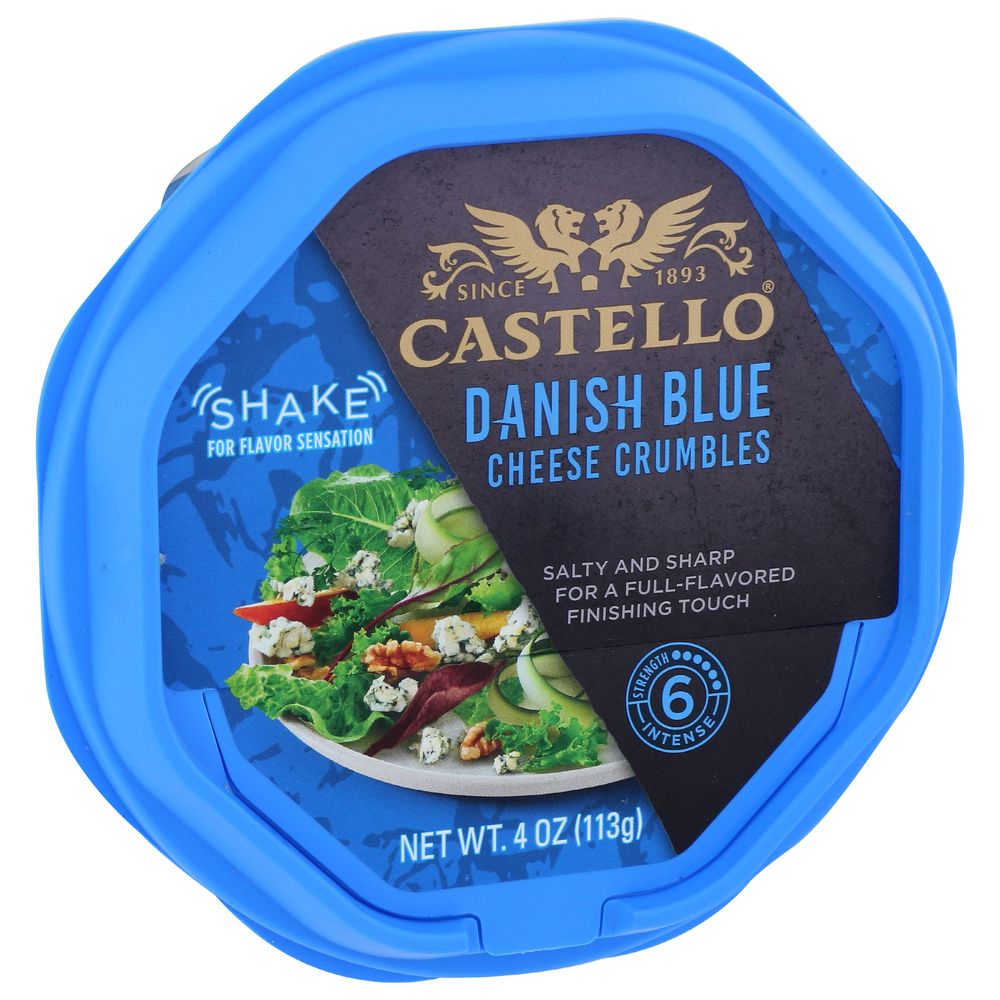 Castello Danish Blue Cheese Crumbles, 4 Ounce Cup -- 6 Per Case