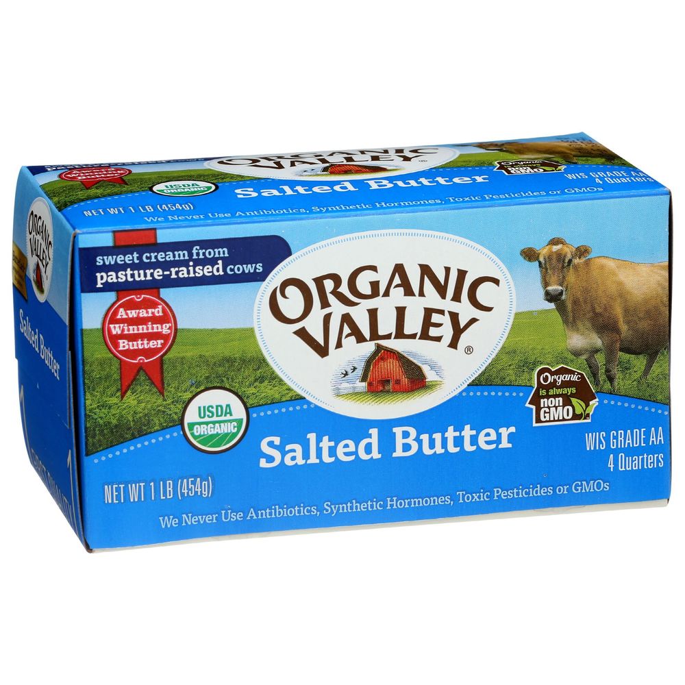 Organic Valley Salted Butter Stick, 1 Pound -- 15 Per Case