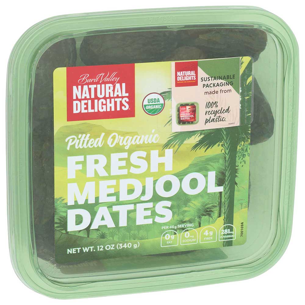 Bard Valley Natural Delights Pitted Organic Fresh Medjool Dates, 12 Ounce -- 12 Per Case