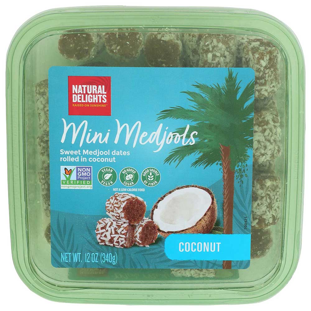 Bard Valley Natural Delights Mini Medjool Dates Rolled in Coconut