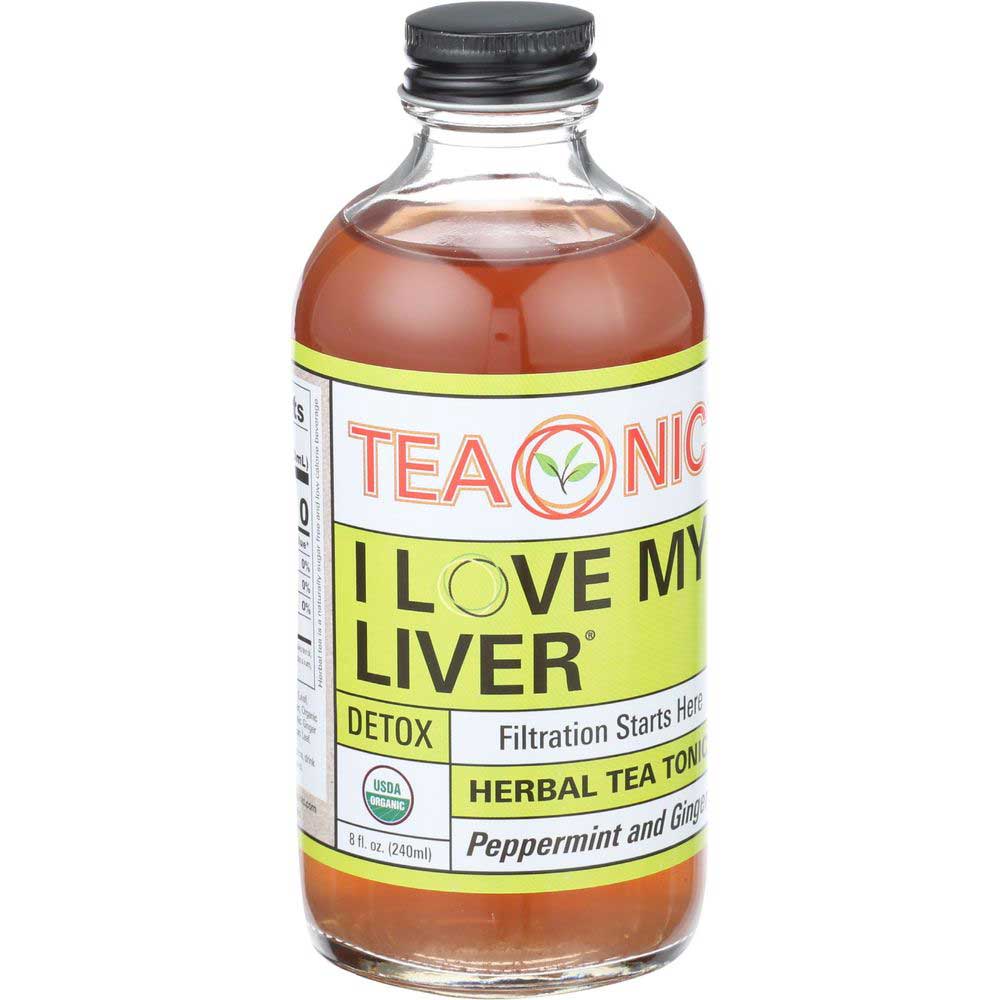 Teaonic I Love My Liver Organic Peppermint And Ginger Herbal Tea Tonic, 8 Fluid Ounce -- 6 Per Case