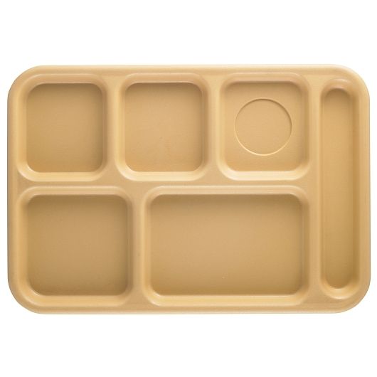 Cambro Budget Tan Abs Plastic 6 Compartment School Tray, 14.5 X 10 X 3/4 Inch -- 24 Per Case