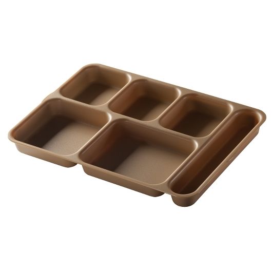 Cambro Separator Camwear Beige 6 Compartment Serving Tray, 10 X 14 3/16 X 1 5/16 Inch -- 24 Per Case