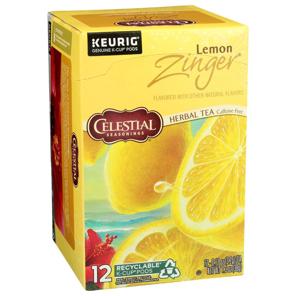 Celestial Seasonings Lemon Zinger K Cup Herbal Tea, 12 count -- 6 per case