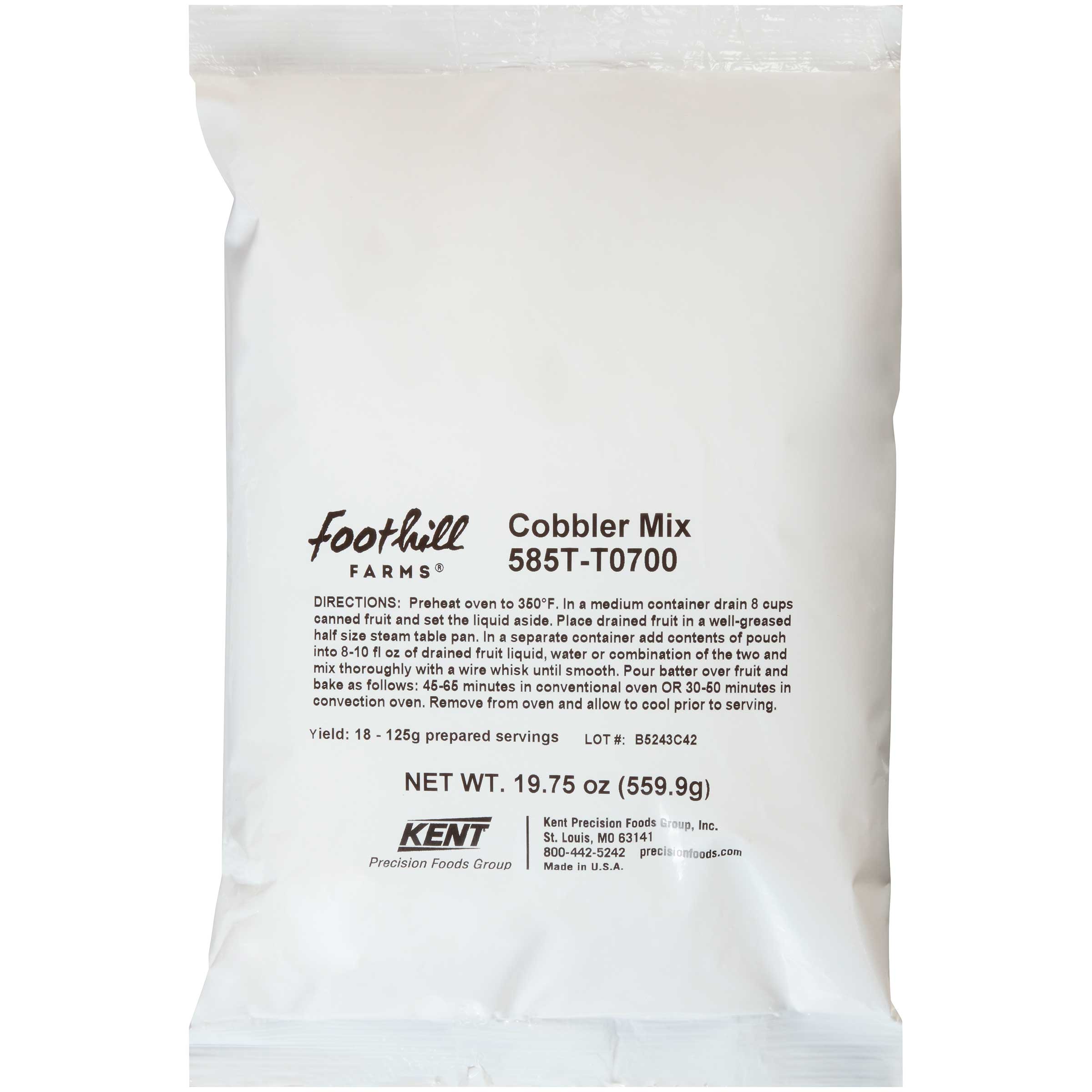 Foothill Farms Dessert Cobbler Mix, 19.75 Ounce -- 12 Per Case