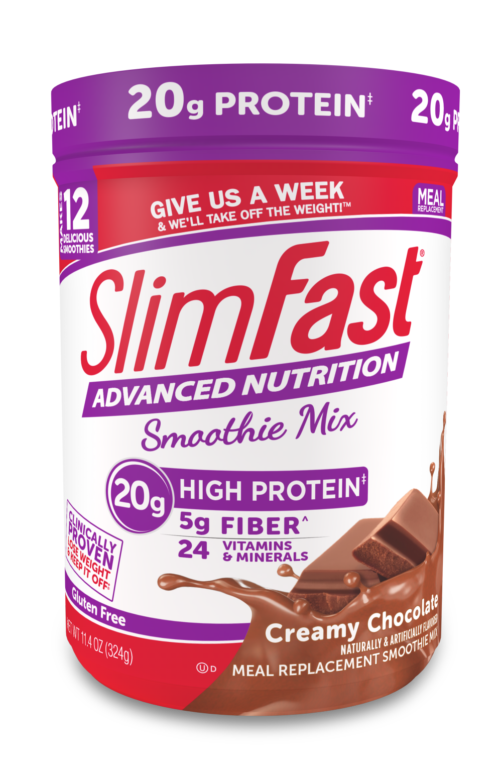 Slimfast Creamy Chocolate Advanced Smoothie Mix, 11.4 Ounce -- 2 Per Case