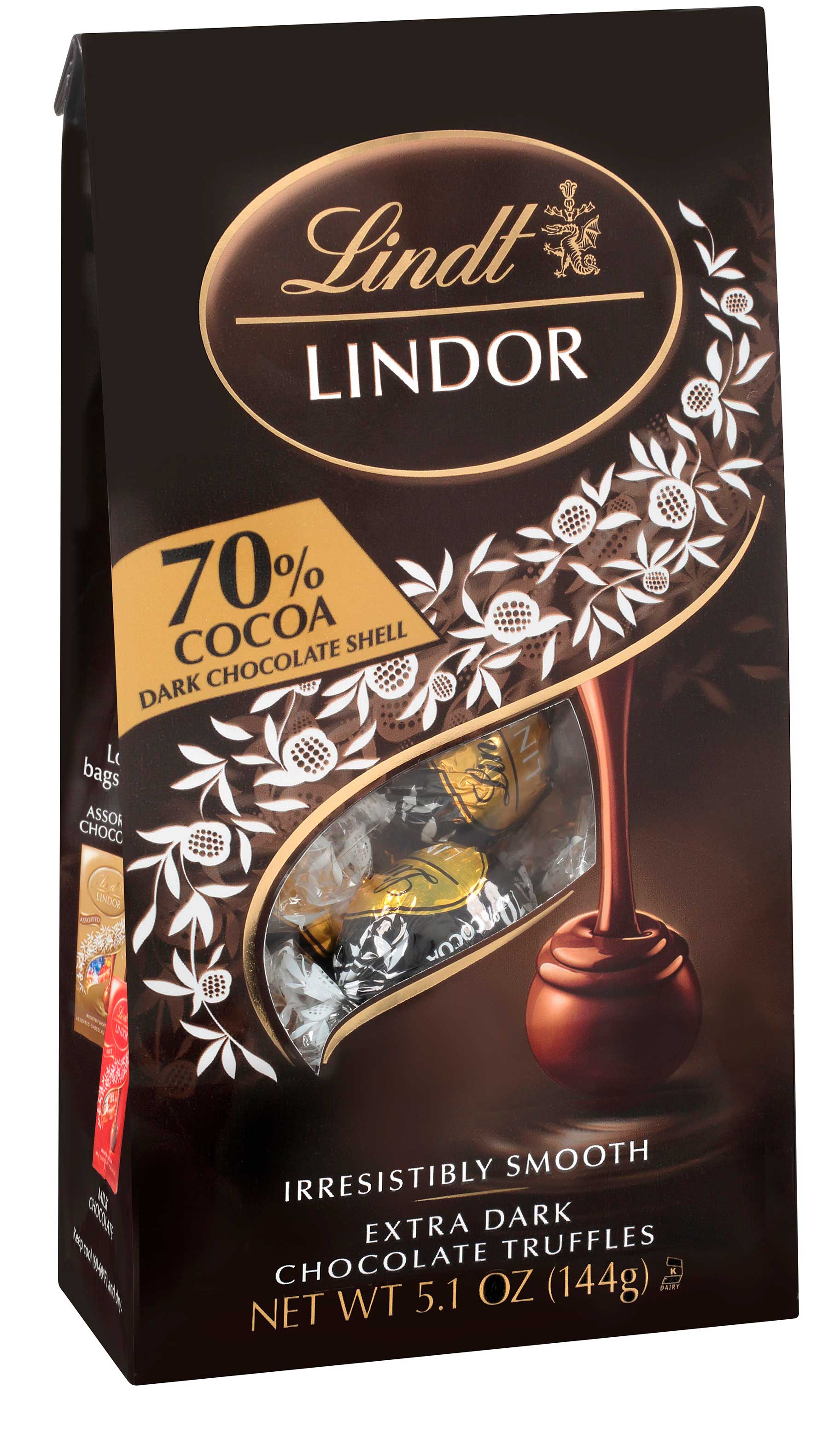 Lindt and Sprungli Lindor 70 Percent Extra Dark Chocolate Truffles