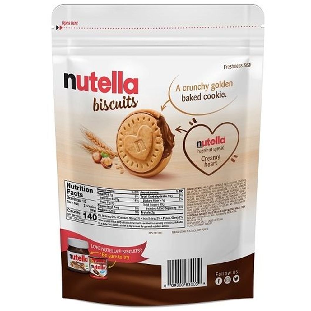 Nutella Biscuits, Cookies Filled With Nutella Hazelnut Spread, 9.7 Ounce -- 12 Per Case