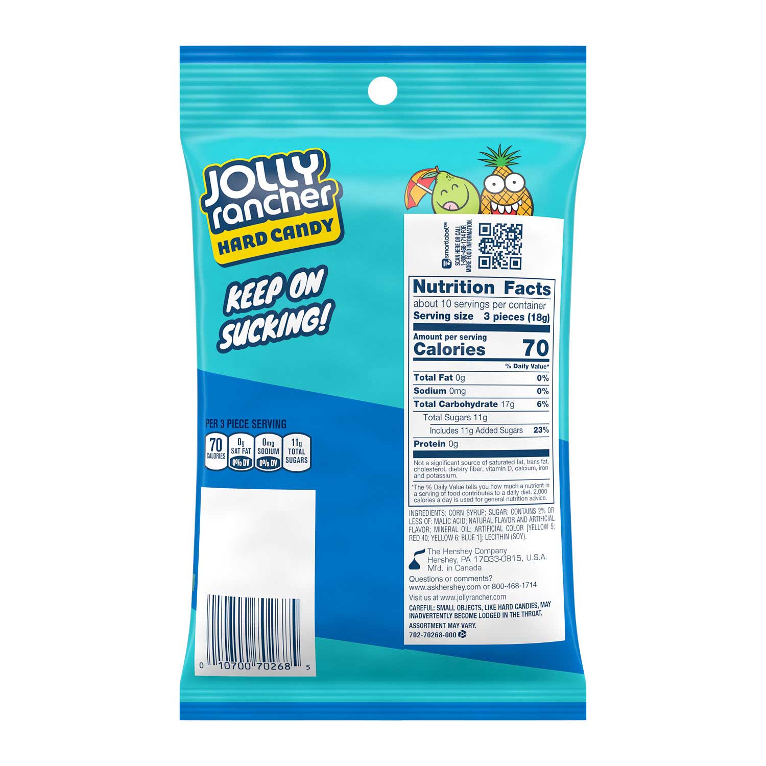 Jolly Rancher Individually Wrapped Assorted Tropical Fruit Flavored Hard Candy, 6.5 Ounce -- 12 Per Case