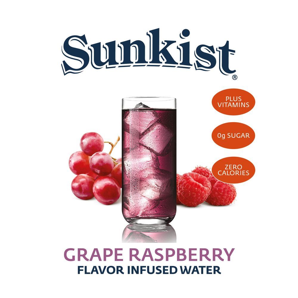Grape Raspberry Sunkist Grape Raspberry Vitamin Enhanced Flavored Water Concentrate ...
