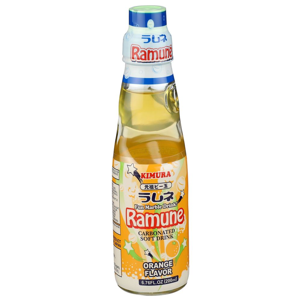 Kimura Ramune Orange Carbonated Soft Drink, 6.76 Ounce -- 18 Per Case