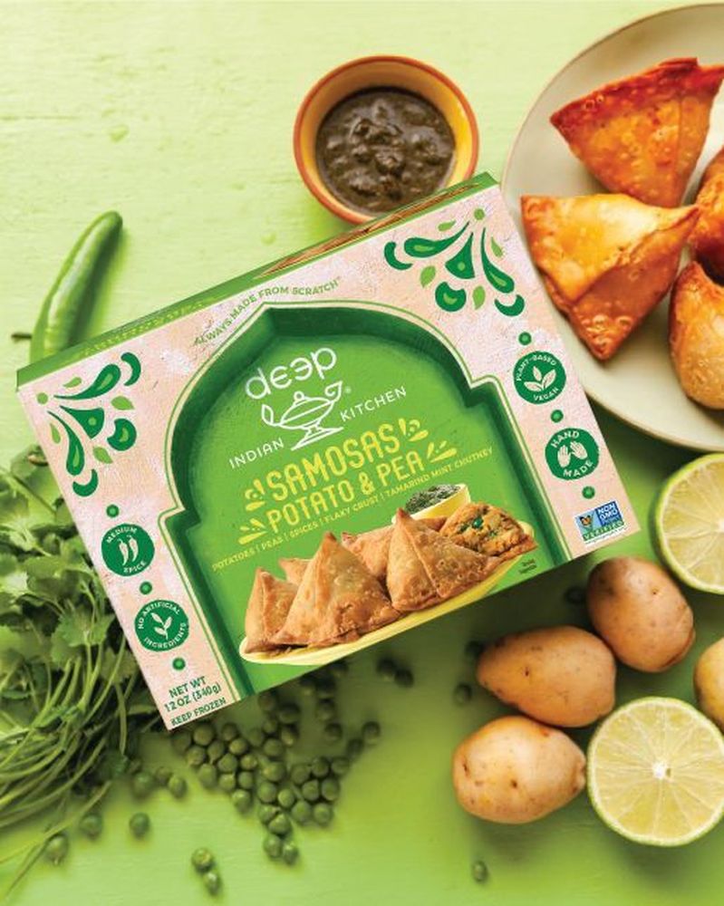 Deep Indian Kitchen Potato And Pea Samosas With Chutney, 12 Ounce -- 6 Per Case